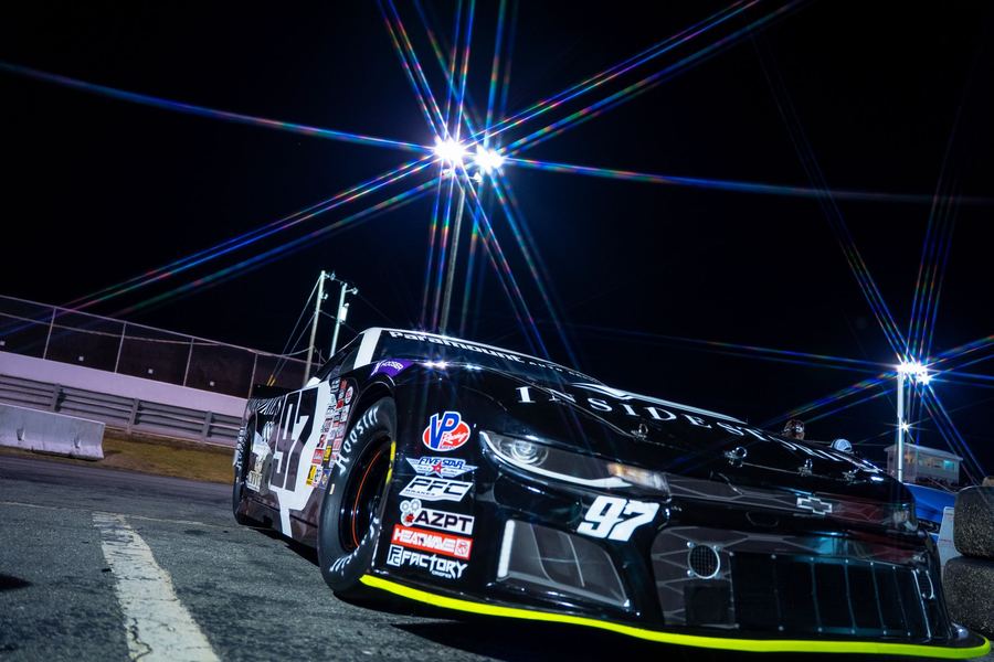 The #97 under the lights at ACE Speedway