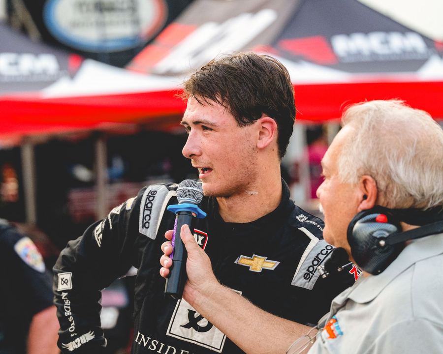 Jonah being interviewed after his win